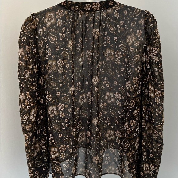 Ulla Johnson Floral/Paisley Silk Top Sz. 6 - Picture 4 of 10